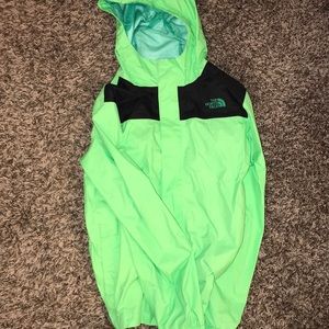 Green and Black Northface ZIP up jacket!